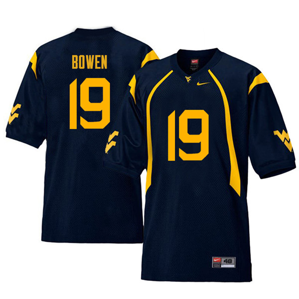 NCAA Men's Druw Bowen West Virginia Mountaineers Navy #19 Nike Stitched Football College Retro Authentic Jersey VF23V71SK